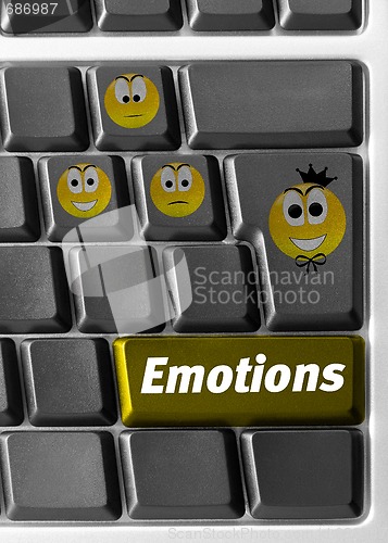 Image of Computer keyboard with emotions signs