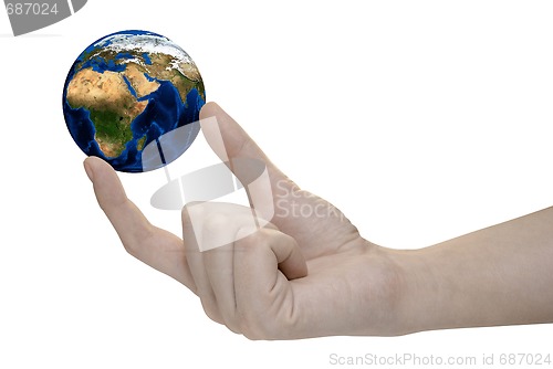 Image of Earth in hand