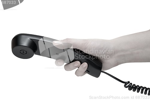 Image of telephone with hand