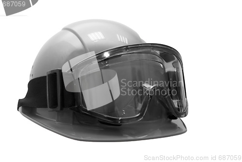 Image of Build helmet with goggles on