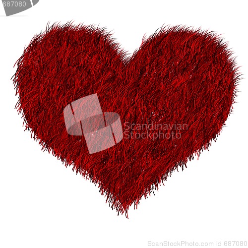 Image of Red furred heart