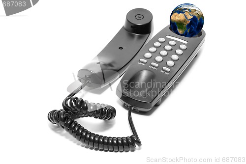 Image of black office phone