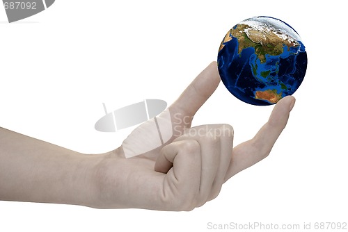 Image of Earth in hand