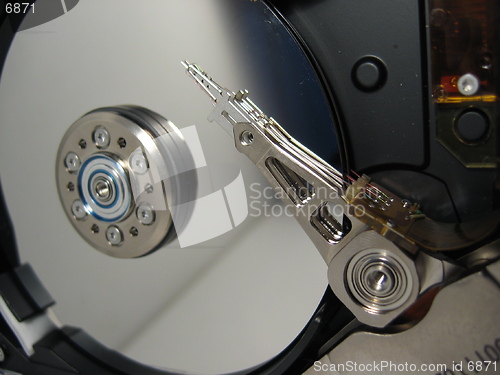 Image of Closeup inside a harddisk