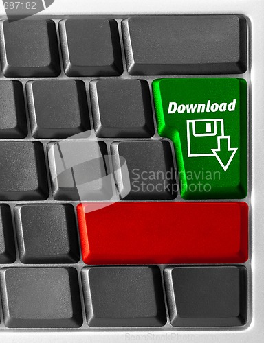 Image of Computer keyboard with "Download" key