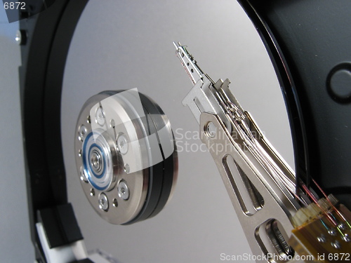 Image of Closeup inside a harddisk