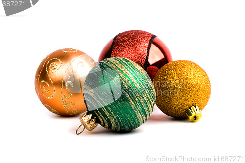 Image of four glass christmas balls 
