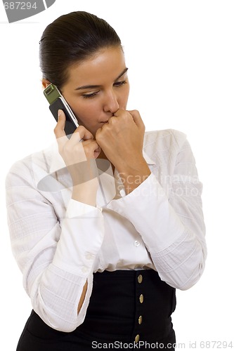 Image of businesswoman worries about bad business