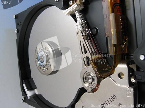 Image of Closeup inside a harddisk