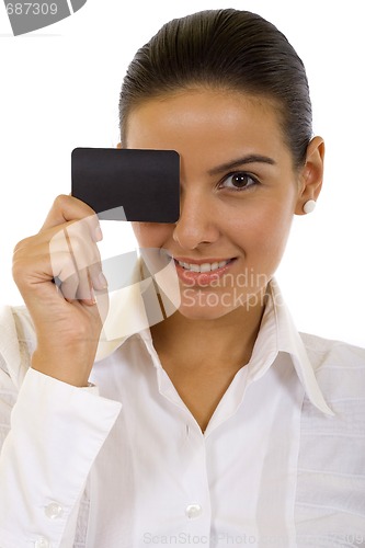 Image of Beautiful  displaying blank business card