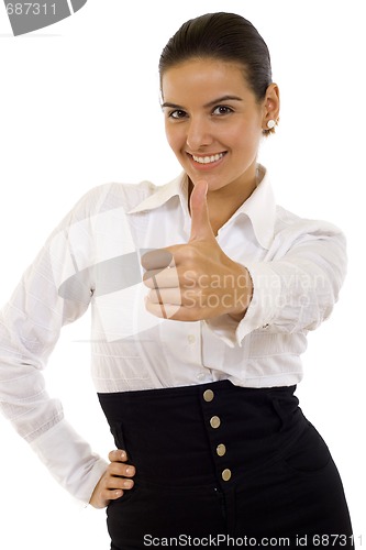 Image of picture of happy successful businesswoman