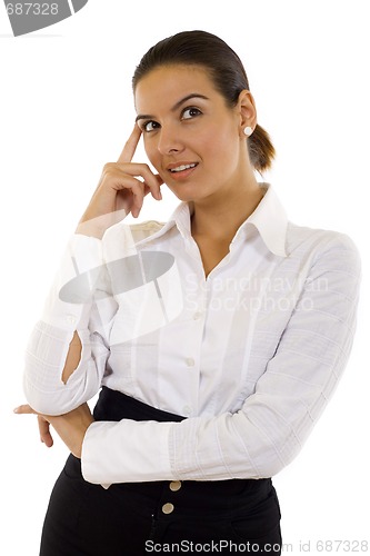 Image of Attractive business woman thinking