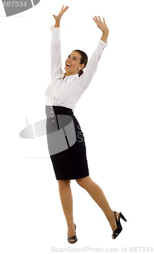 Image of very happy business woman isolated