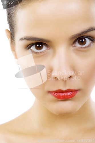 Image of Beautiful female with clean healthy skin
