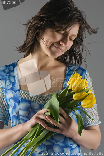 Image of Woman with flowers