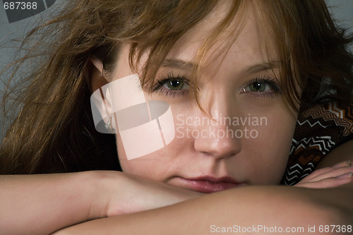 Image of beautiful woman close-up portrait