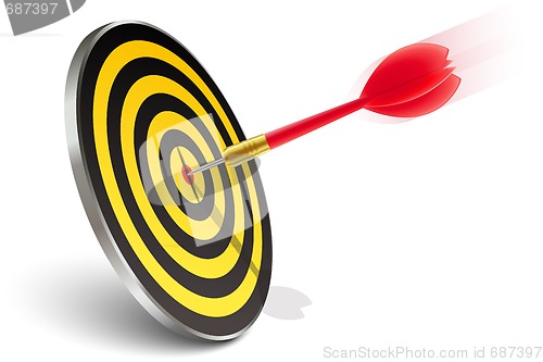 Image of Red dart hitting the target