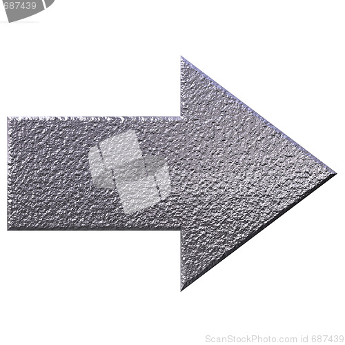 Image of 3D Silver Hammered Arrow