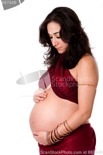 Image of Pregnant woman holding belly