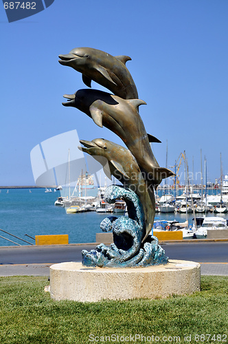 Image of Dolphins statue