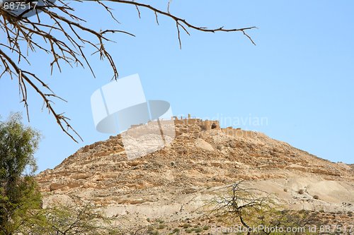 Image of Ruins of ancient temple on the hilltop in Ovdat, Israel