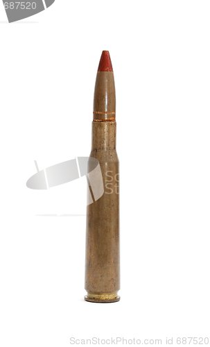 Image of Browning BMG M17 red-tipped tracer cartridge isolated