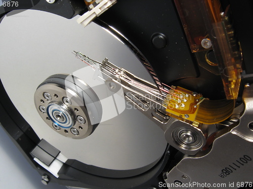 Image of Closeup inside a harddisk