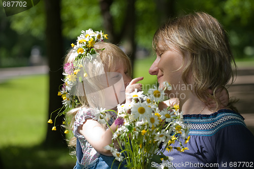 Image of daughter plays with mum