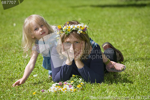 Image of daughter plays with mum