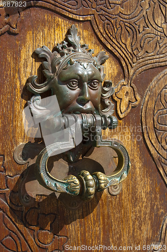 Image of old building door handle