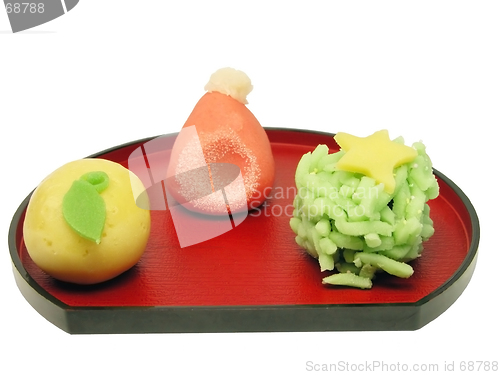 Image of Japanese traditional Christmas cakes arrangement-clipping path