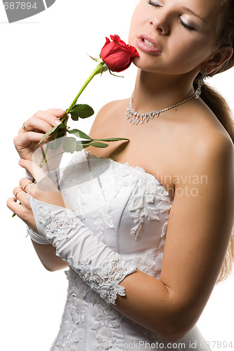 Image of bride with  rose