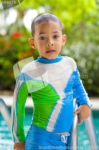Image of kid with fancy swimsuit