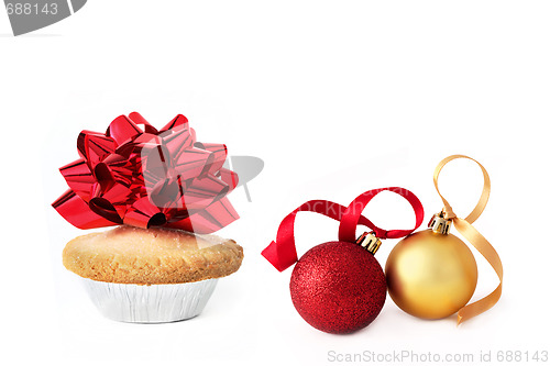 Image of Christmas Baubles and Mince Pie