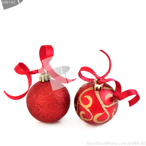 Image of Red and Gold Christmas  Baubles