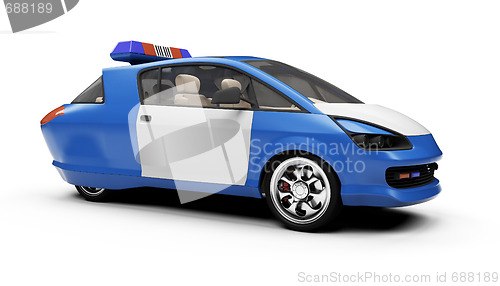Image of Future concept of police car isolated view
