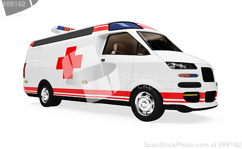 Image of Future concept of ambulance truck isolated view