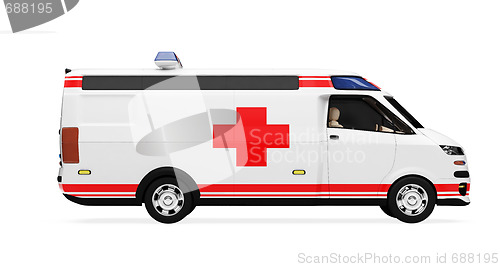 Image of Future concept of ambulance truck isolated view