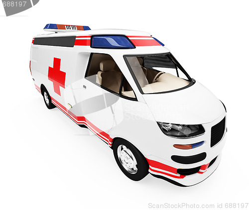 Image of Future concept of ambulance truck isolated view