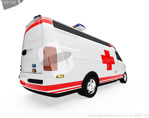 Image of Future concept of ambulance truck isolated view