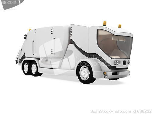 Image of Future trash truck isolated view