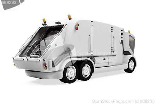 Image of Future trash truck isolated view