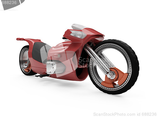 Image of Future red bike isolated view