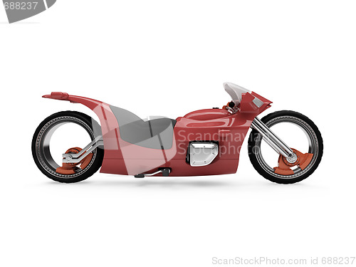 Image of Future red bike isolated view