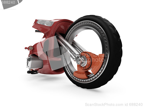Image of Future red bike isolated view