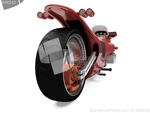 Image of Future red bike isolated view