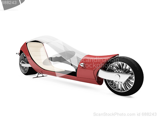 Image of future red bike isolated view