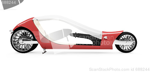 Image of future red bike isolated view