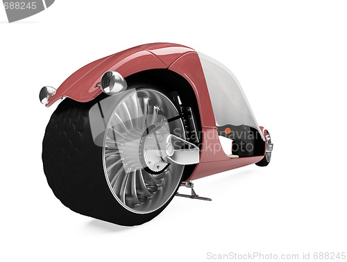 Image of future red bike isolated view