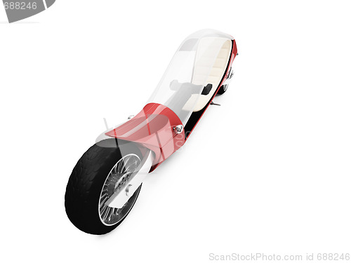 Image of future red bike isolated view